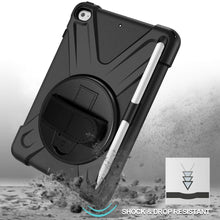 Laden Sie das Bild in den Galerie-Viewer, ProCase Hülle iPad Mini 5 th Gen/Mini 4 2015 Rundum Handschlaufe Case, Robust Heavy Duty Stoßfest Hybrid Full Body Schutzhülle Cover, mit 360°Drehständer und verstellbar Riemen Schultergurt –Schwarz
