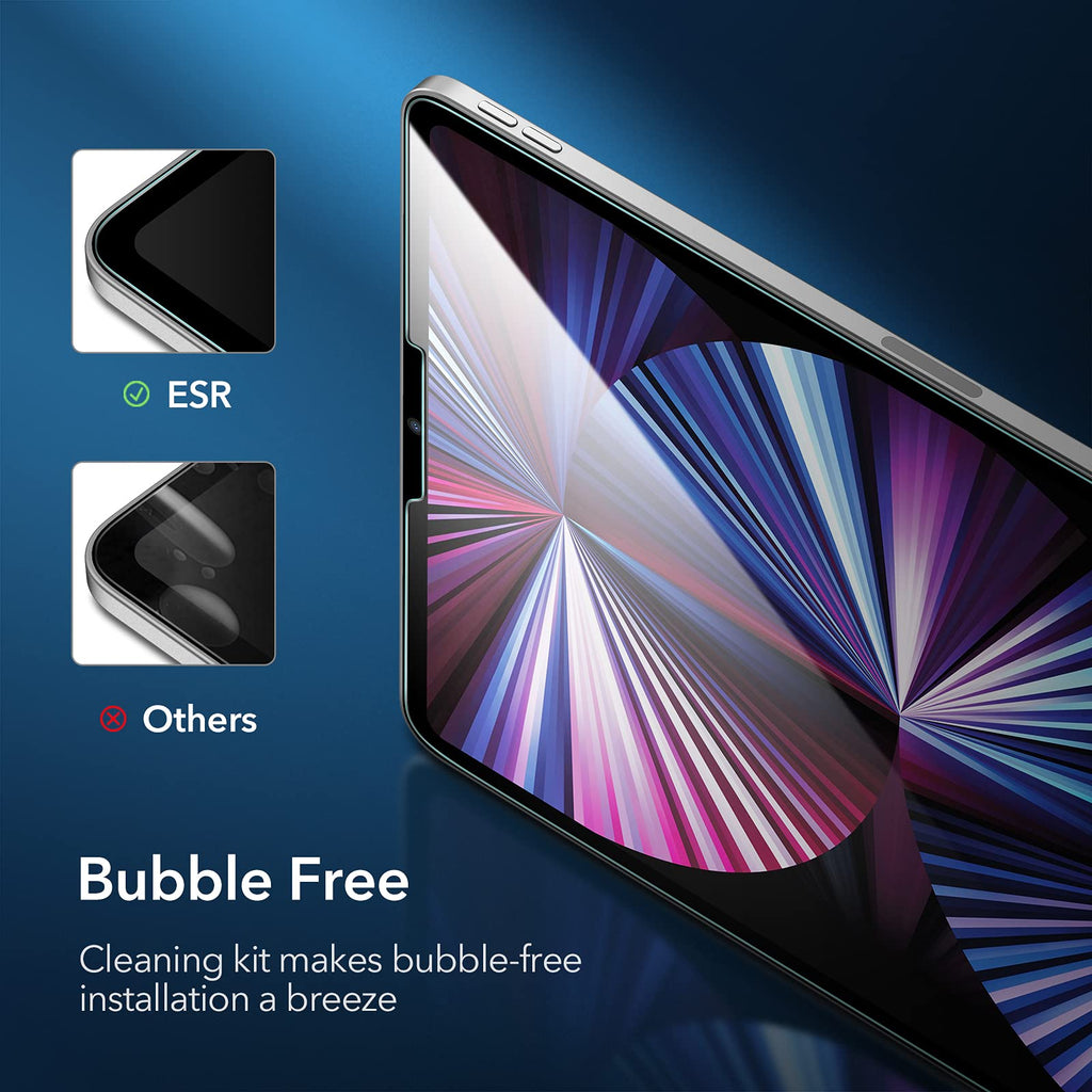 ESR Display schutzfolie kompatibel mit iPad Pro 11 2021/2020/2018 und iPad Air 4 2020, mit kratzresistenter HD Klarheit, Panzerglas mit Montagerahmen