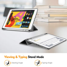 Laden Sie das Bild in den Galerie-Viewer, Fintie Hülle für iPad 8. Generation (2020) / 7. Gen (2019) 10.2 Zoll - Superleicht Soft TPU Rückseite Abdeckung Schutzhülle mit eingebautem Pencil Halter, Auto Sleep/Wake, Himmelgrau