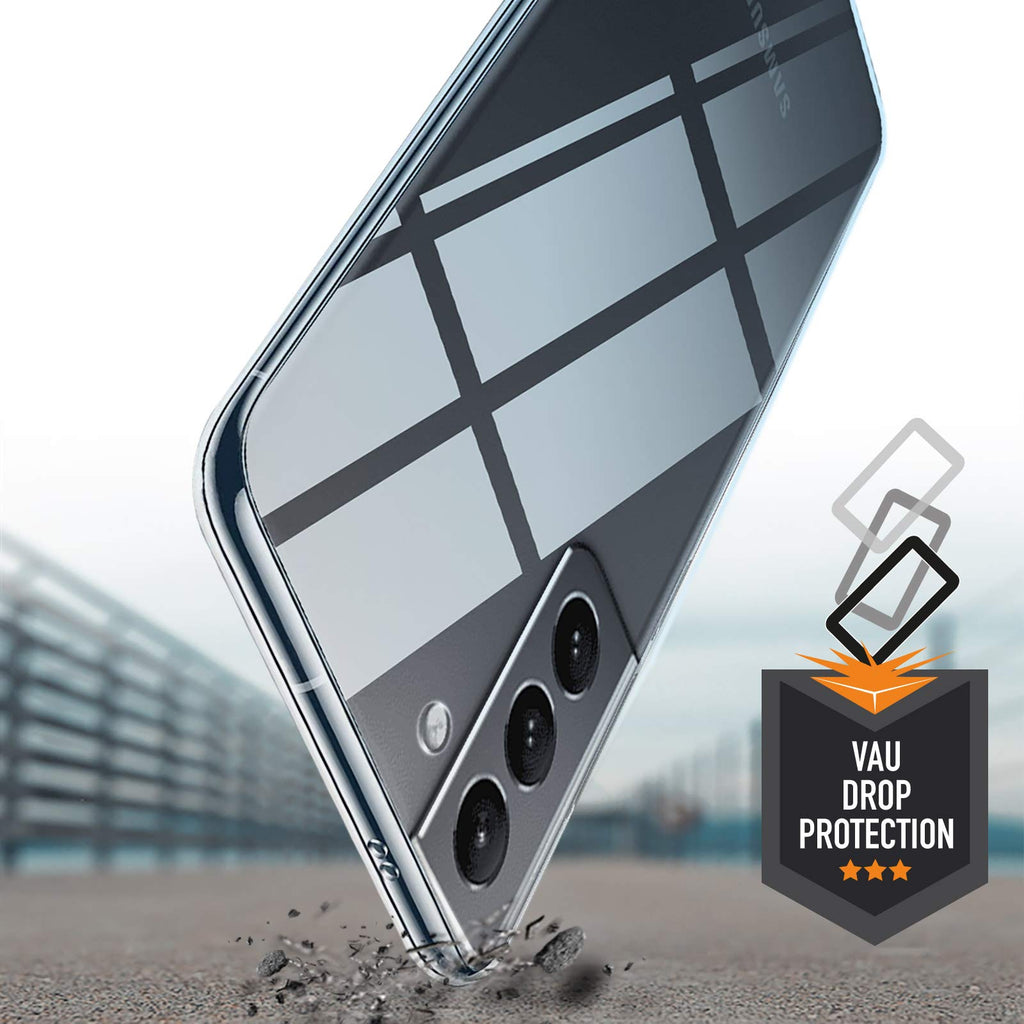 vau SoftGrip Case kompatibel mit Samsung Galaxy S21 Plus (6.7") – Hülle weich dünn transparent durchsichtig klar Handyhülle aus Silikon