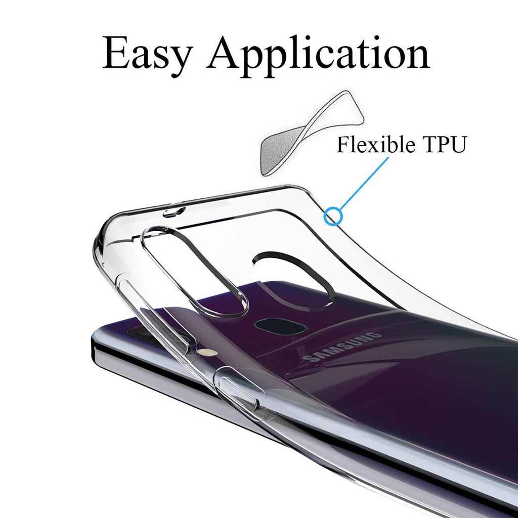 NEW'C Kompatibel mit Samsung Galaxy A40 Hülle, Ultra transparent Silikon Gel TPU Soft Cover Case SchutzKratzfeste mit Schock Absorption und Anti Scratch