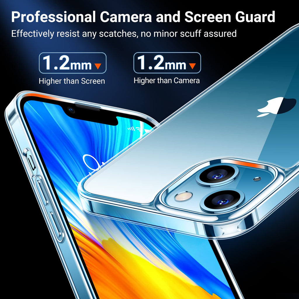 TORRAS Diamond Series Kompatibel mit iPhone 13 Hülle (Transparent) Vergilbungsfrei (Unzerstöbare Sturzfestigkeit) Schutzhülle iPhone 13 Guter Griff Kratzfestigkeit Handyhülle iPhone 13 Case - Klar