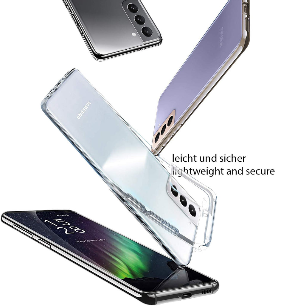 vau SoftGrip Case kompatibel mit Samsung Galaxy S21 Plus (6.7") – Hülle weich dünn transparent durchsichtig klar Handyhülle aus Silikon