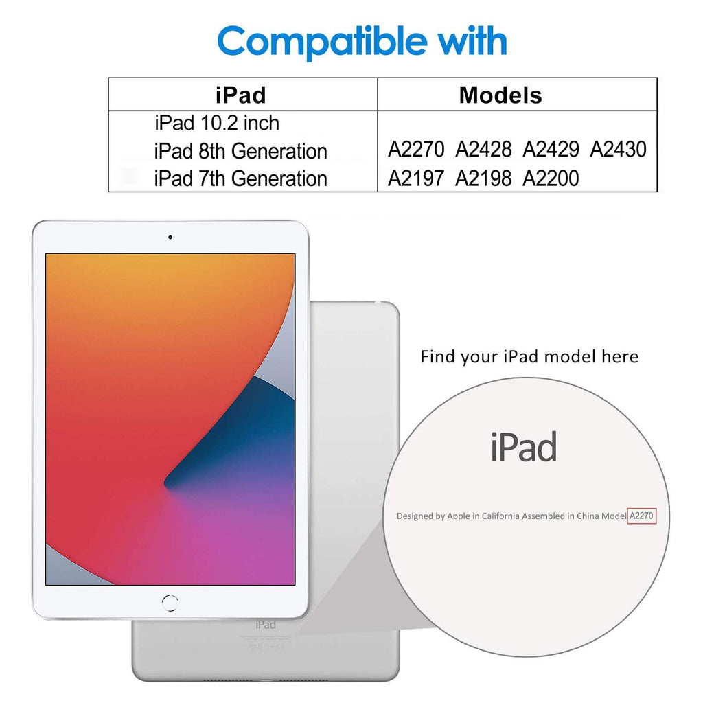 Gerutek Hülle für Neu iPad 10,2 Zoll (iPad 8. / 7. Generation), Stoßfeste Robust Panzerhülle mit Pencil Halter, Drehbar Stände, Handschlaufe, Schultergurt Schutzhülle für iPad 10,2" 2020/2019, Schwarz