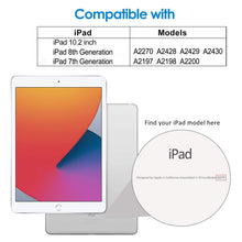 Laden Sie das Bild in den Galerie-Viewer, Gerutek Hülle für Neu iPad 10,2 Zoll (iPad 8. / 7. Generation), Stoßfeste Robust Panzerhülle mit Pencil Halter, Drehbar Stände, Handschlaufe, Schultergurt Schutzhülle für iPad 10,2" 2020/2019, Schwarz