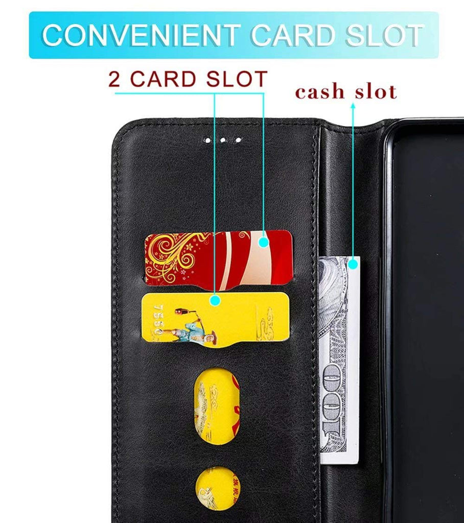LINER Hülle für Oppo A74 5G / Oppo A54 5G, Handyhülle mit Kartenfächer Premium PU Leder Flip Case Magnetverschluss Standfunktion Stoßfest Schutzhülle für Oppo A74 5G / Oppo A54 5G - Schwarz