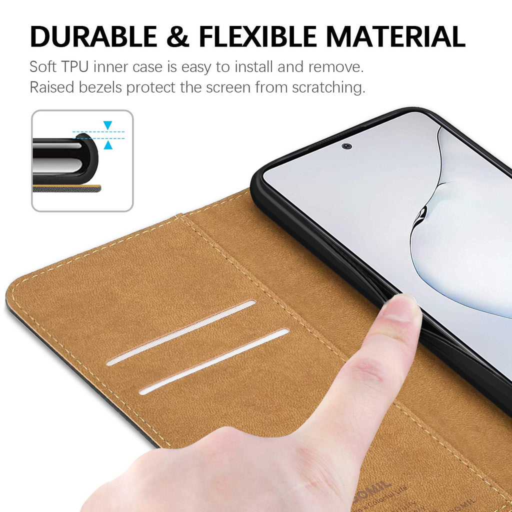 HOOMIL Handyhülle für Samsung Galaxy Note 10 Lite Hülle, Premium Leder Flip Schutzhülle für Samsung Galaxy Note 10 Lite Tasche - Schwarz