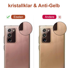 Laden Sie das Bild in den Galerie-Viewer, Eiselen Silikon Hülle Kompatibel mit Samsung Galaxy Note 20, Weiche case, Ultra-dünne Stylische Stoßfest Fallschutz Vollkörperschutz Handyhülle Schutzhülle für Samsung Galaxy Note 20 - Klar