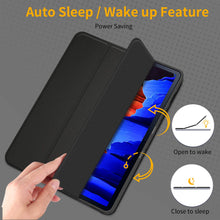 Laden Sie das Bild in den Galerie-Viewer, EasyAcc Hülle Kompatibel mit Samsung Galaxy Tab S7 2020 - Ultra Dünn mit Auto aufwachen/Schlaf Funktion Standfunktion Slim PU Leder Schutzhülle Passt für Samsung Galaxy Tab S7 2020, Schwarz