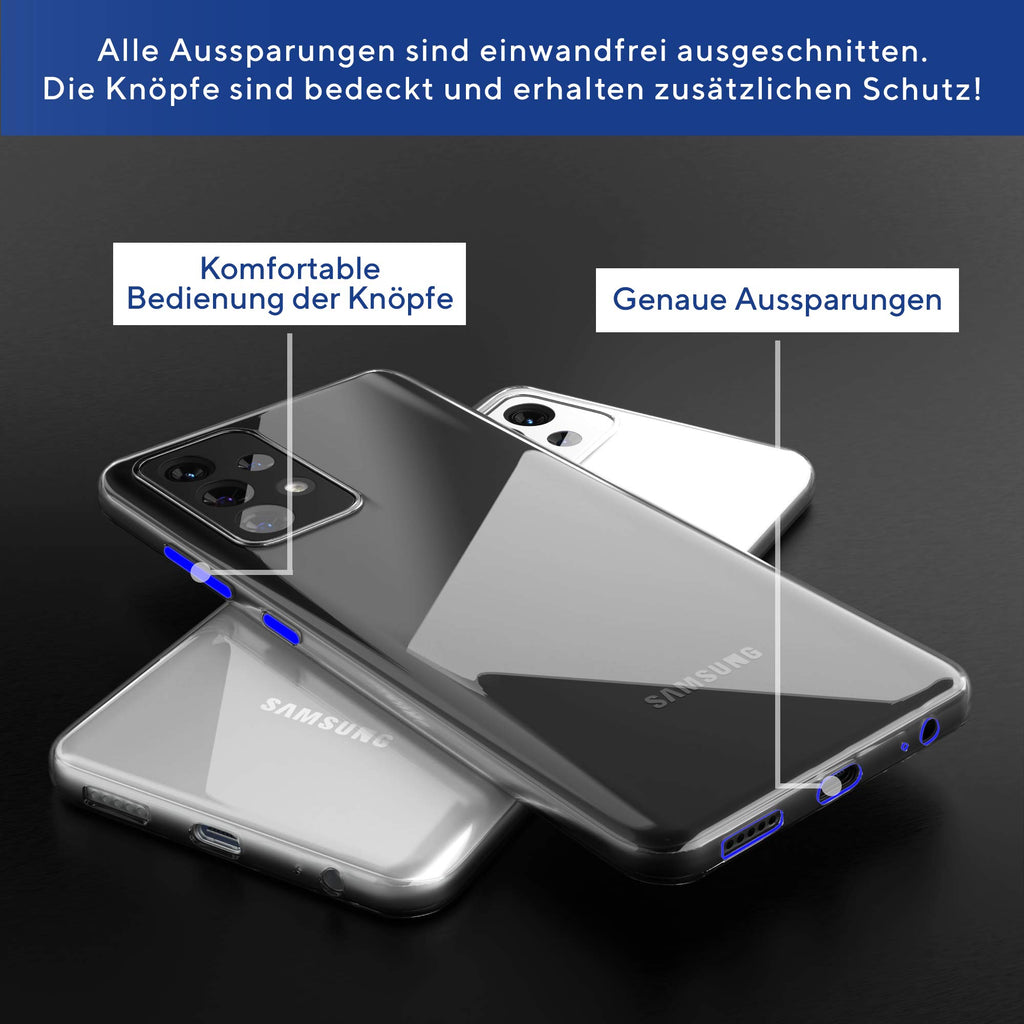 UTECTION Silikonhülle für Samsung Galaxy A52 - Kein Vergilben, durchsichtige Hülle - Ultra Clear Flex Case transparent - Flexible dünne Handyhülle, leicht, passgenau - TPU Soft Schutzhülle