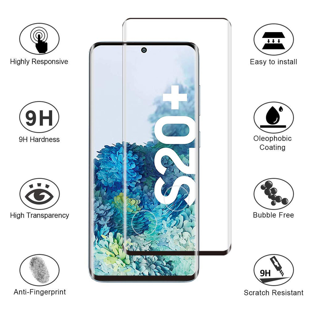 Galaxy S20 Plus Panzerglas Schutzfolie, Fingerabdrucksensor Kompatible - HD Clear - 9H Härte - Blasenfrei - Hohe Qualität Panzerglasfolie für Samsung Galaxy S20 Plus