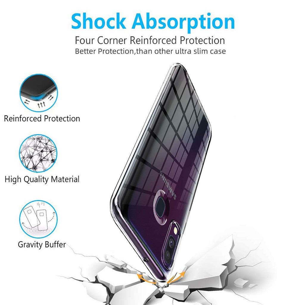 NEW'C Kompatibel mit Samsung Galaxy A40 Hülle, Ultra transparent Silikon Gel TPU Soft Cover Case SchutzKratzfeste mit Schock Absorption und Anti Scratch