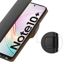 Laden Sie das Bild in den Galerie-Viewer, HOOMIL Handyhülle für Samsung Galaxy Note 10+ Plus Hülle, Premium PU Leder Flip Schutzhülle für Samsung Galaxy Note 10+ Plus Tasche, Schwarz