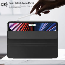Laden Sie das Bild in den Galerie-Viewer, ZtotopCases Hülle für iPad Pro 12.9 2021/2020,Ultra Schlank leichte und Klappständer Schutzhülle mit Transparent Harten PC Back Cover,Auto Schlaf/Aufwach für iPad Pro 12,9'' 5./4.Generation,Schwarz