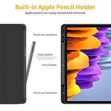 Laden Sie das Bild in den Galerie-Viewer, EasyAcc Hülle Kompatibel mit Samsung Galaxy Tab S7 2020 - Ultra Dünn mit Auto aufwachen/Schlaf Funktion Standfunktion Slim PU Leder Schutzhülle Passt für Samsung Galaxy Tab S7 2020, Schwarz