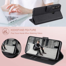 Laden Sie das Bild in den Galerie-Viewer, FMPCUON Handyhülle Kompatibel mit Samsung Galaxy A70 Hülle Leder PU Leder Tasche,Flip Case Lederhülle Handyhülle Etui Handytasche Schutzhülle für Galaxy A70,Schwarz