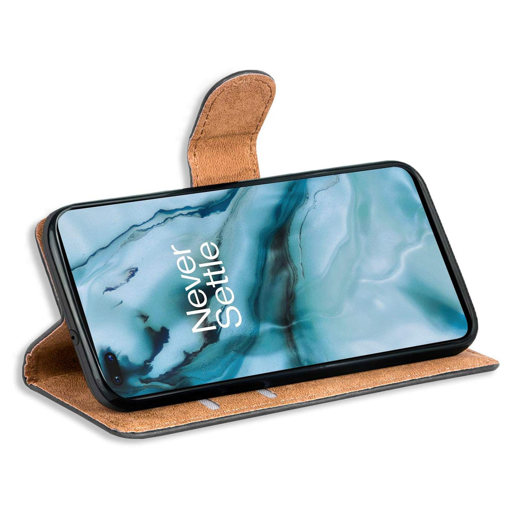Verco OnePlus 8 Pro Hülle, Handyhülle für OnePlus 8 Pro Tasche PU Leder Flip Case Brieftasche, Schwarz