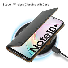 Laden Sie das Bild in den Galerie-Viewer, HOOMIL Handyhülle für Samsung Galaxy Note 10+ Plus Hülle, Premium PU Leder Flip Schutzhülle für Samsung Galaxy Note 10+ Plus Tasche, Schwarz