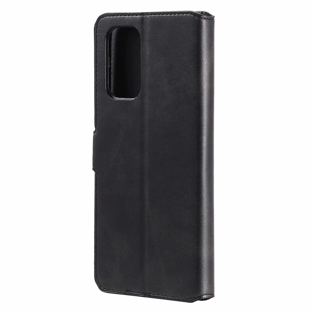 LINER Hülle für Oppo A74 5G / Oppo A54 5G, Handyhülle mit Kartenfächer Premium PU Leder Flip Case Magnetverschluss Standfunktion Stoßfest Schutzhülle für Oppo A74 5G / Oppo A54 5G - Schwarz
