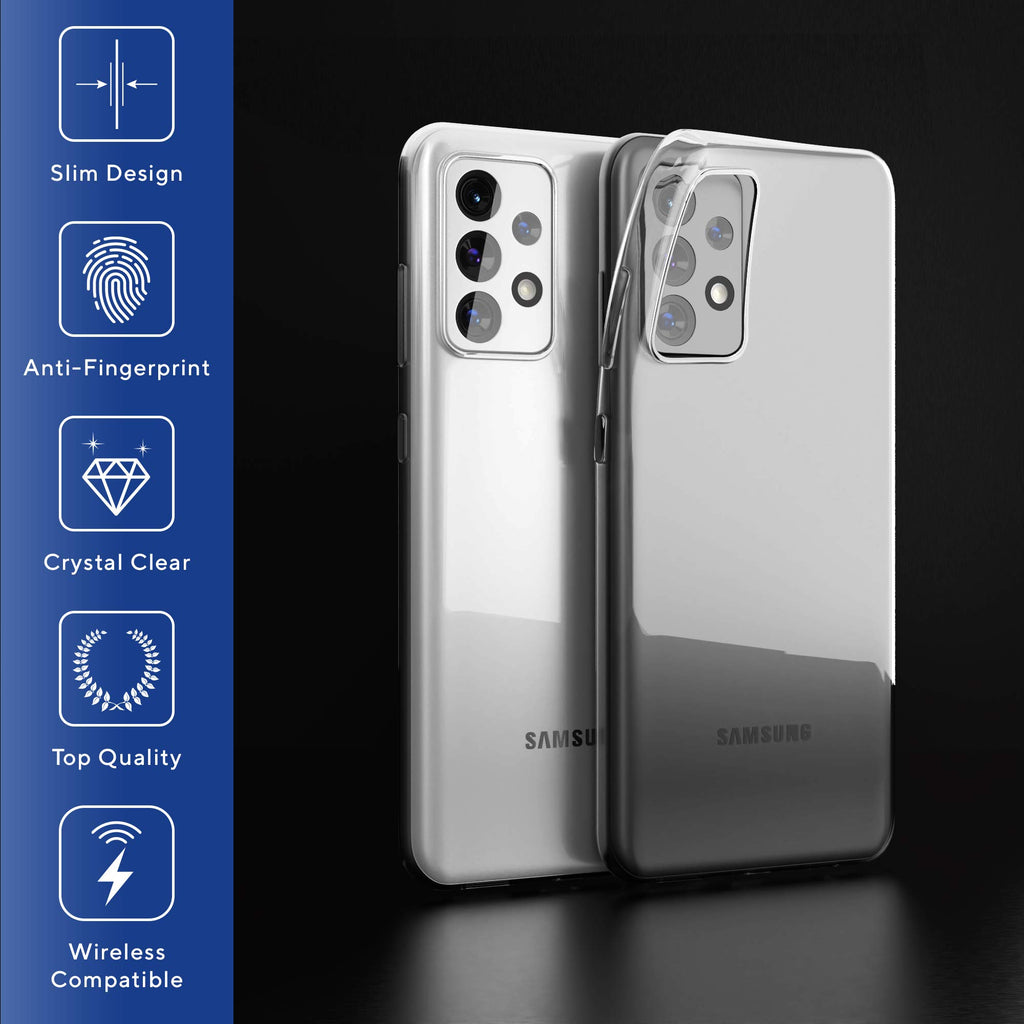 UTECTION Silikonhülle für Samsung Galaxy A52 - Kein Vergilben, durchsichtige Hülle - Ultra Clear Flex Case transparent - Flexible dünne Handyhülle, leicht, passgenau - TPU Soft Schutzhülle