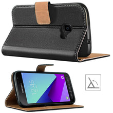Laden Sie das Bild in den Galerie-Viewer, HOOMIL Handyhülle für Samsung Galaxy Xcover 4 Hülle, Samsung Galaxy Xcover 4S Hülle, Premium PU Leder Flip Schutzhülle für Samsung Galaxy Xcover 4/4s Tasche, Schwarz