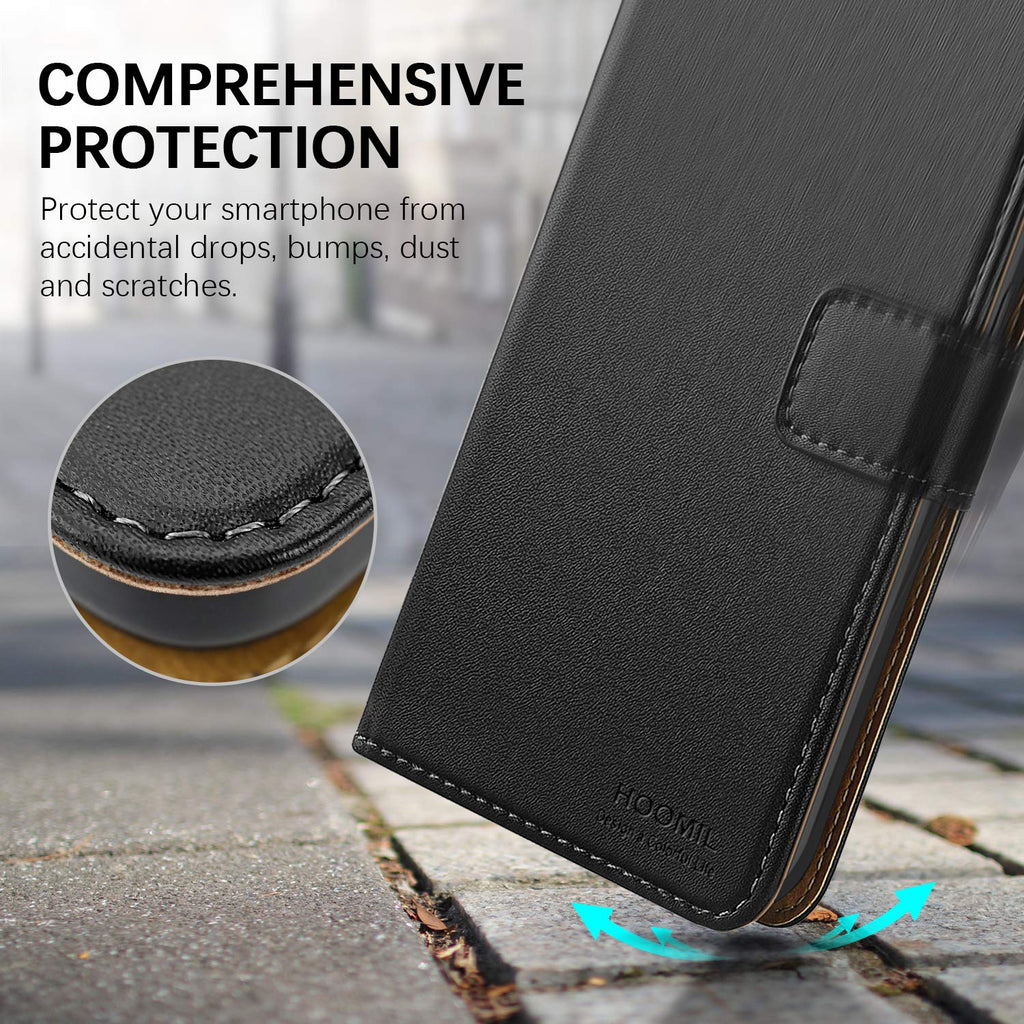 HOOMIL Handyhülle für Samsung Galaxy S10 Lite Hülle, Premium Leder Flip Schutzhülle für Samsung Galaxy S10 Lite Tasche - Schwarz