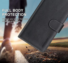 Laden Sie das Bild in den Galerie-Viewer, FMPCUON Hülle Case Kompatibel mit Oppo A52 / Oppo A72 / Oppo A92 - Premium PU Leder Brieftasche Handyhülle - Handy Lederhülle Cover Schutzhülle Etui Tasche Book Klapp Style Handytasche, Schwarz