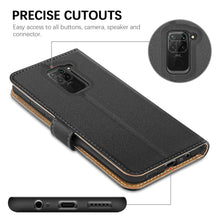 Laden Sie das Bild in den Galerie-Viewer, HOOMIL Handyhülle für Xiaomi Redmi Note 9 Hülle, Premium PU Leder Flip Case Schutzhülle für Xiaomi Redmi Note 9 Tasche, Schwarz
