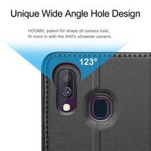 Laden Sie das Bild in den Galerie-Viewer, HOOMIL Handyhülle für Samsung Galaxy A40 Hülle, Premium Leder Flip Schutzhülle für Samsung Galaxy A40 Tasche, Schwarz