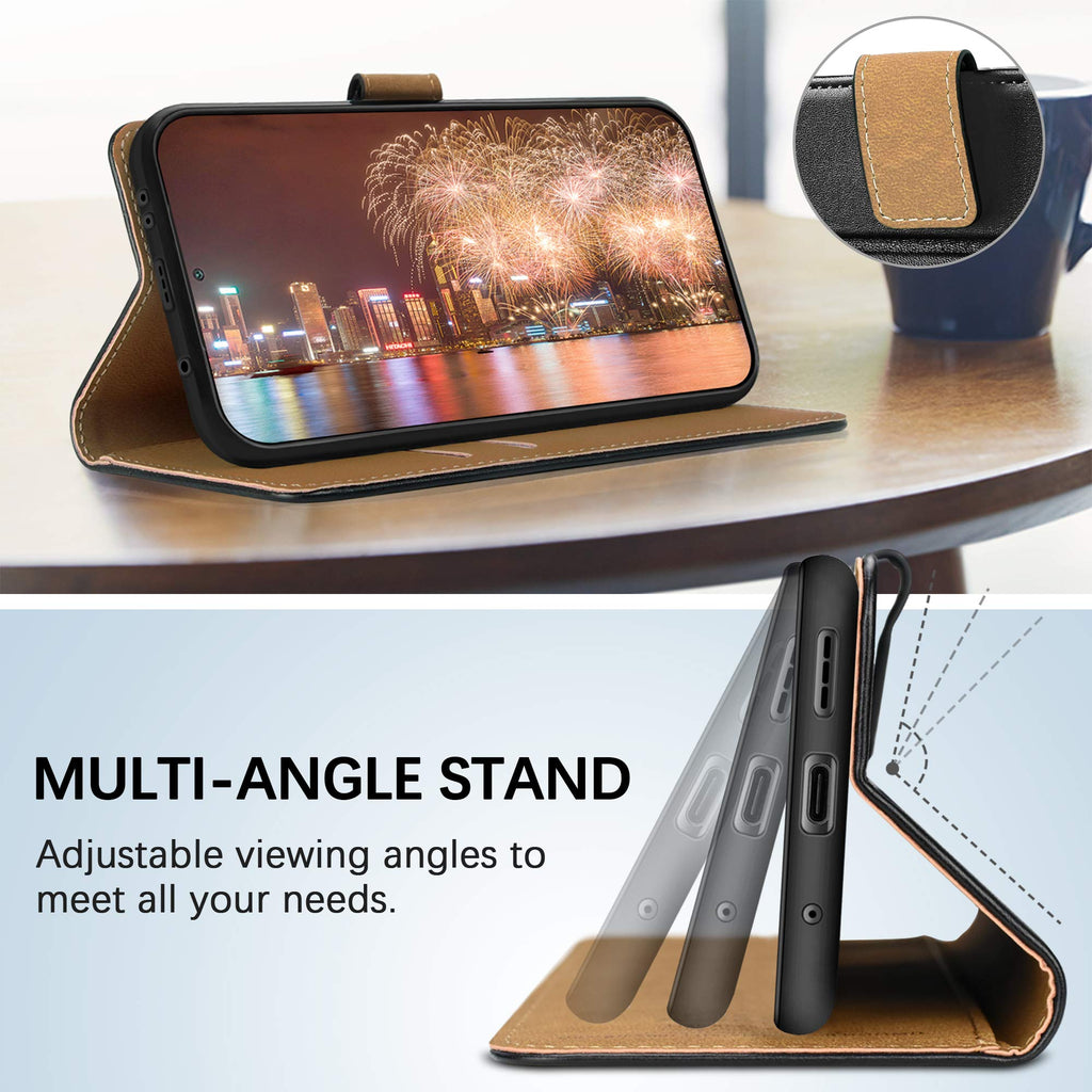 HOOMIL Handyhülle für Xiaomi Redmi Note 10 Pro Hülle, für Xiaomi Redmi Note 10 Pro Max Hülle, Premium Leder Flip Schutzhülle für Xiaomi Redmi Note 10 Pro/Redmi Note 10 Pro Max Tasche (Schwarz)