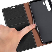 Laden Sie das Bild in den Galerie-Viewer, COODIO Handyhülle für Oppo A91 Handy Hülle, Oppo A91 Hülle Leder Handytasche für Oppo A91 Klapphülle Tasche, Schwarz