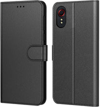 Laden Sie das Bild in den Galerie-Viewer, AURSTORE Handyhülle Kompatibel Mit Samsung Galaxy Xcover 5 Hülle Enterprise Edition, Premium PU Leder Schutzhülle Abdeckung, Tasche Leder Flip Case Brieftasche Etui für (Galaxy Xcover 5, Schwarz Book)