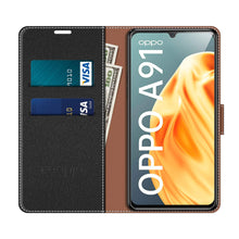 Laden Sie das Bild in den Galerie-Viewer, COODIO Handyhülle für Oppo A91 Handy Hülle, Oppo A91 Hülle Leder Handytasche für Oppo A91 Klapphülle Tasche, Schwarz