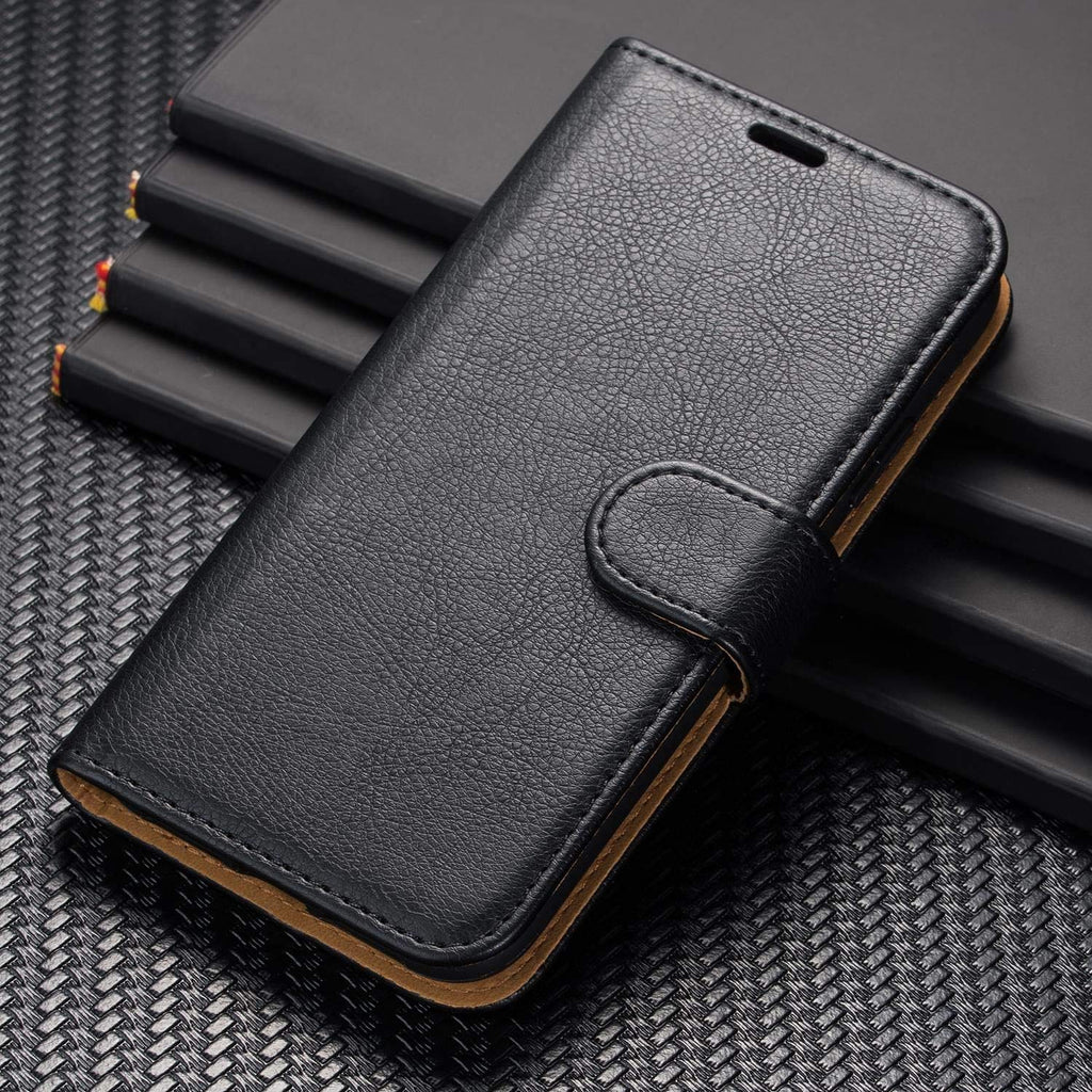 Case Collection Hochwertige Leder hülle für OnePlus Nord N10 5G Hülle (6,49") mit Kreditkarten, Geldfächern und Standfunktion für OnePlus Nord N10 5G Hülle