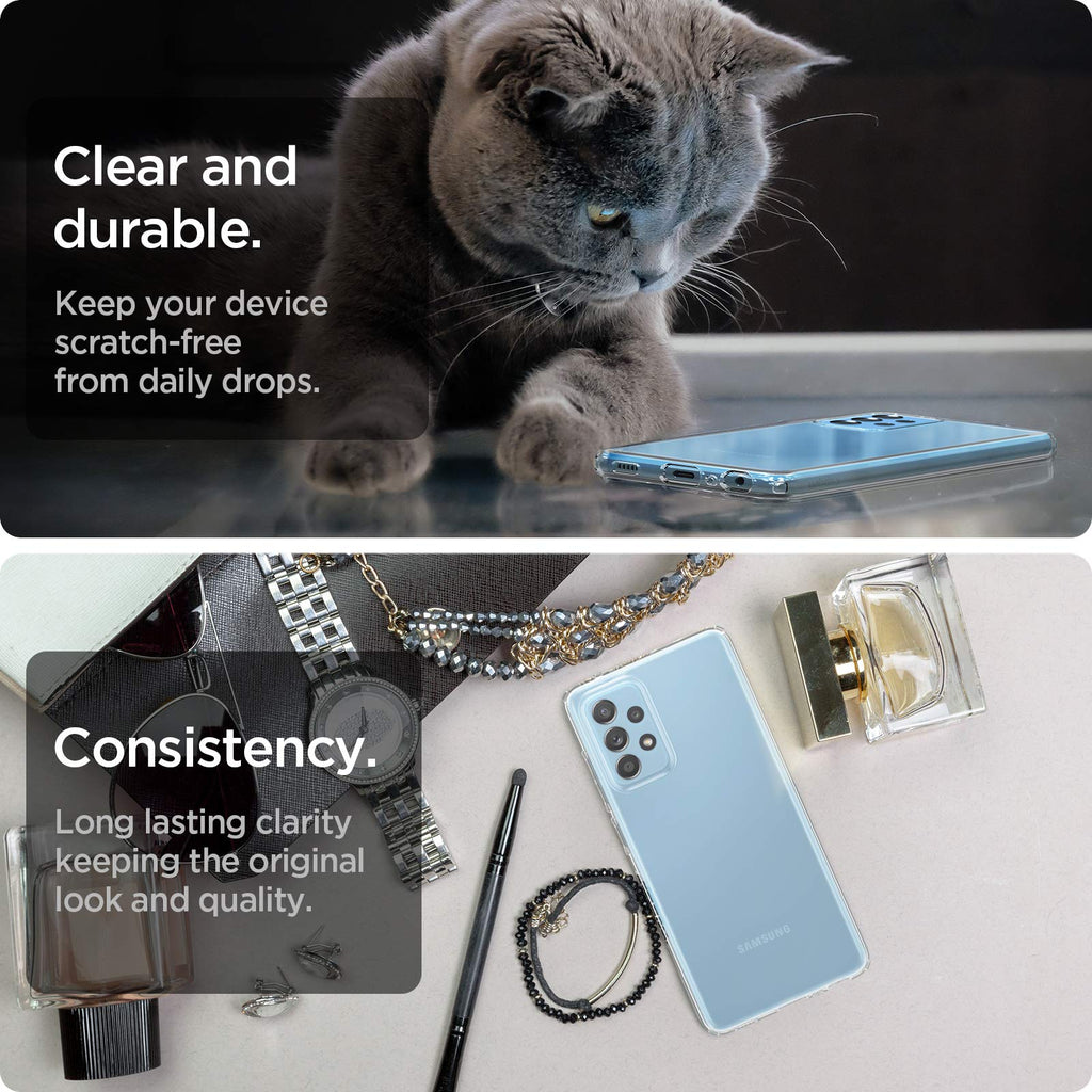Spigen Liquid Crystal Hülle Kompatibel mit Samsung Galaxy A52 5G -Crystal Clear