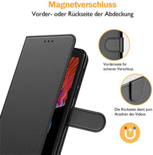 Laden Sie das Bild in den Galerie-Viewer, AURSTORE Handyhülle Kompatibel Mit Samsung Galaxy Xcover 5 Hülle Enterprise Edition, Premium PU Leder Schutzhülle Abdeckung, Tasche Leder Flip Case Brieftasche Etui für (Galaxy Xcover 5, Schwarz Book)