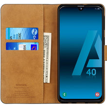 Laden Sie das Bild in den Galerie-Viewer, HOOMIL Handyhülle für Samsung Galaxy A40 Hülle, Premium Leder Flip Schutzhülle für Samsung Galaxy A40 Tasche, Schwarz