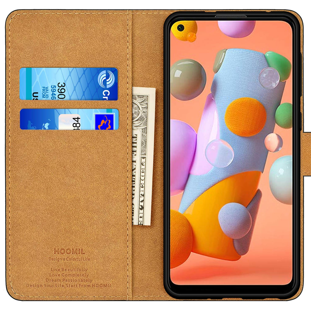 HOOMIL Handyhülle für Samsung Galaxy M11 Hülle, Samsung Galaxy A11 Hülle, Leder Tasche Flip Case Schutzhülle Kompatibel mit Samsung Galaxy M11/A11, Schwarz