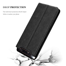 Laden Sie das Bild in den Galerie-Viewer, Cadorabo Hülle für Samsung Galaxy A80 / A90 in Nacht SCHWARZ - Handyhülle mit Magnetverschluss, Standfunktion und Kartenfach - Case Cover Schutzhülle Etui Tasche Book Klapp Style
