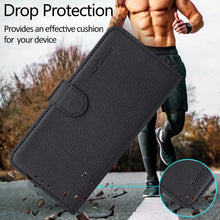 Laden Sie das Bild in den Galerie-Viewer, FMPCUON Handyhülle Kompatibel mit Samsung Galaxy A70 Hülle Leder PU Leder Tasche,Flip Case Lederhülle Handyhülle Etui Handytasche Schutzhülle für Galaxy A70,Schwarz