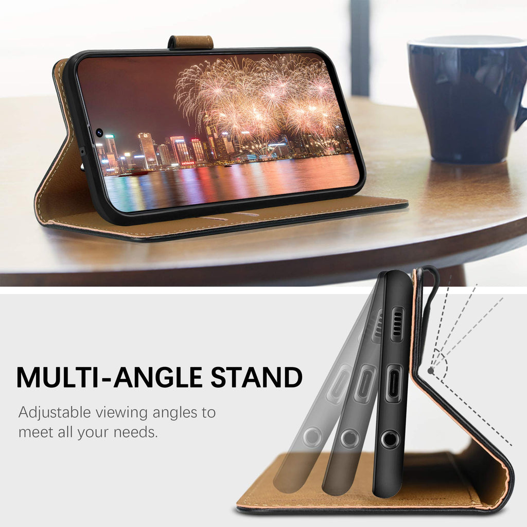 HOOMIL Handyhülle für Samsung Galaxy M51 Hülle, Premium PU Leder Flip Case Schutzhülle für Samsung Galaxy M51 Tasche (Schwarz)
