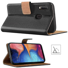 Laden Sie das Bild in den Galerie-Viewer, HOOMIL Handyhülle für Samsung Galaxy A20e Hülle Leder Tasche Flip Case Schutzhülle Kompatibel mit Samsung A20e Hülle Schwarz