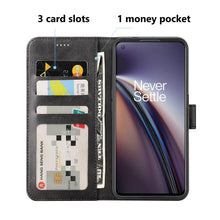 Laden Sie das Bild in den Galerie-Viewer, Cresee Kompatibel mit OnePlus Nord CE 5G Hülle, PU Leder Handyhülle mit 3 Kartenfächer, Schutzhülle Case Tasche Magnetverschluss Flip Cover Stoßfest Klapphülle für OnePlus Nord CE, Schwarz
