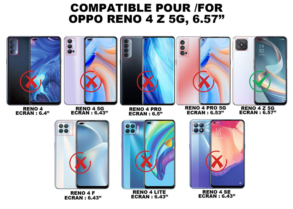 AURSTORE Handyhülle für Oppo Reno4 Z 5G Hülle, Premium PU Leder Bookcase, mehrere Farben, Tasche Kunstleder Flip Case Brieftasche Etui Schutzhülle Kompatibel Mit (Oppo Reno 4Z, Schwarz)