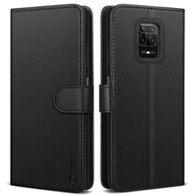 Laden Sie das Bild in den Galerie-Viewer, Vakoo Wallet Serie Handyhülle für Xiaomi Redmi Note 9S Hülle, Xiaomi Redmi Note 9 Pro Hülle, Schwarz