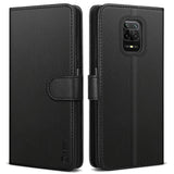 Vakoo Wallet Serie Handyhülle für Xiaomi Redmi Note 9S Hülle, Xiaomi Redmi Note 9 Pro Hülle, Schwarz