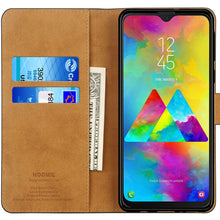 Laden Sie das Bild in den Galerie-Viewer, HOOMIL Handyhülle für Samsung Galaxy M20 Hülle, Premium PU Leder Flip Schutzhülle für Samsung Galaxy M20 Tasche, Schwarz