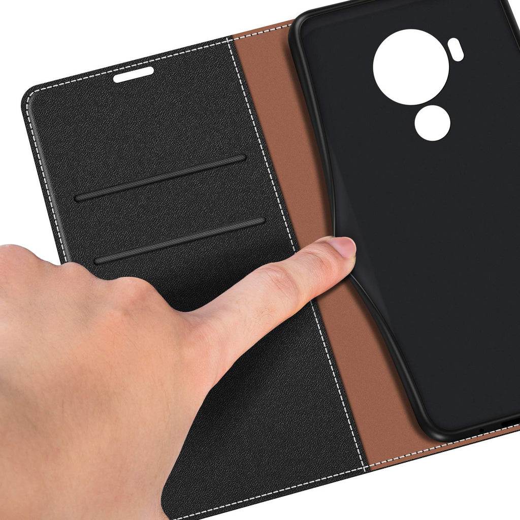 COODIO Handyhülle für Nokia 5.4 Handy Hülle, Nokia 5.4 Hülle Leder Handytasche für Nokia 5.4 Klapphülle Tasche, Schwarz