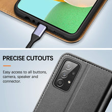 Laden Sie das Bild in den Galerie-Viewer, HOOMIL Handyhülle für Samsung Galaxy A52 Hülle Leder Tasche Flip Case Schutzhülle Kompatibel mit Samsung A52 Hülle Schwarz