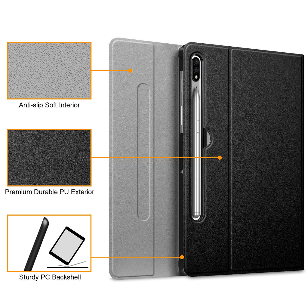 Fintie Tastatur Hülle für Samsung Galaxy Tab S7 11 Zoll 2020 SM-T870 / SM-T875 Tablet-PC, Ultradünn leicht Schutzhülle mit magnetisch Abnehmbarer drahtloser Deutscher Bluetooth Tastatur, Schwarz